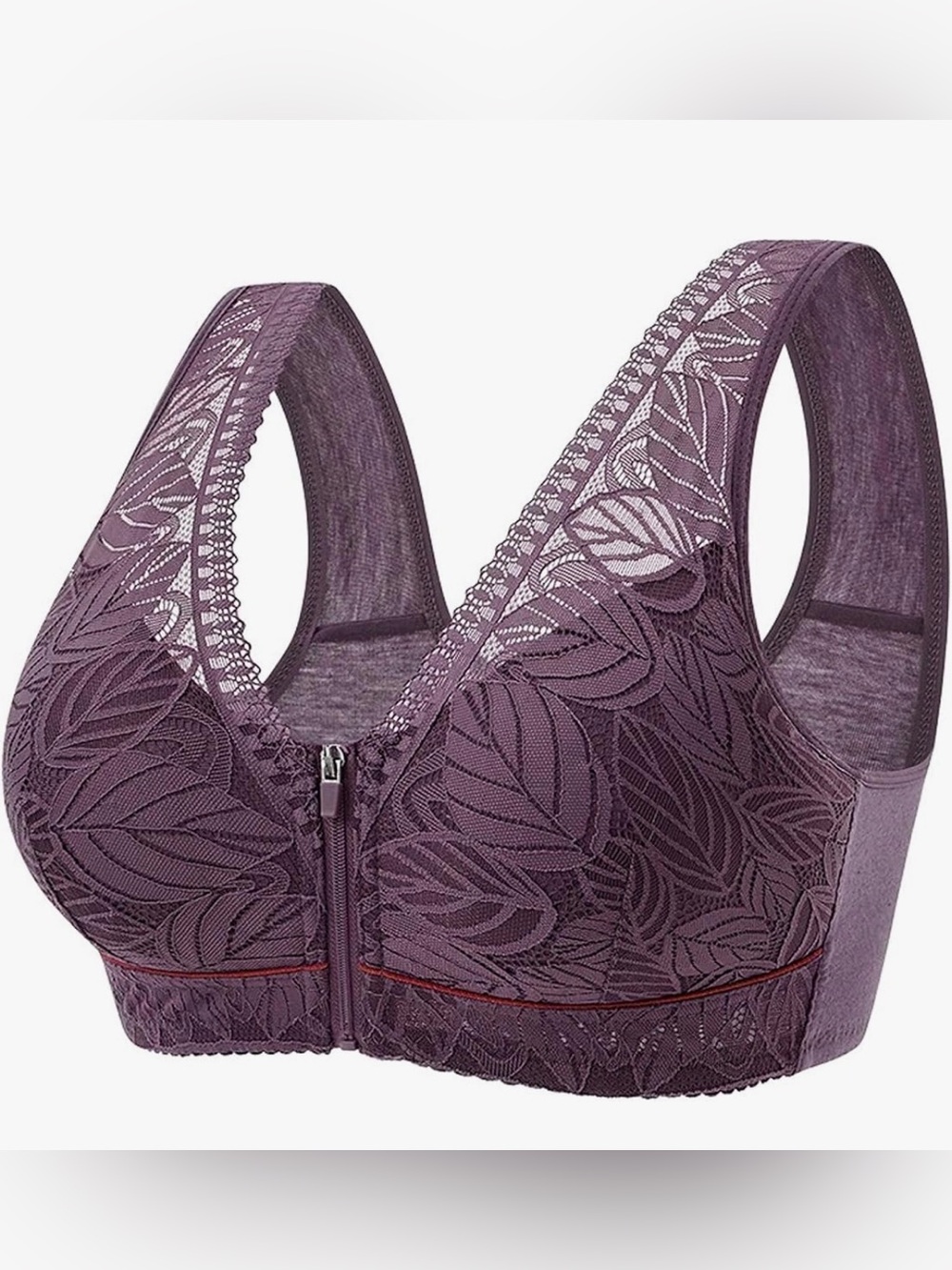 NWT Front Closure Bra for Women Zipper Up Soft Wireless Bra